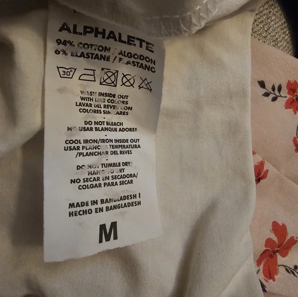 Alphalete Off White Long Sleeve Crop Top Sz M - Picture 6 of 6